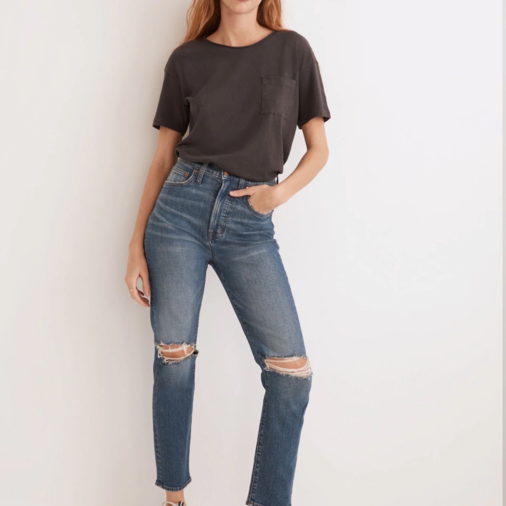 Madewell - Perfect Vintage Cropped Jean - Knees Ripped - Size 32 - NWT